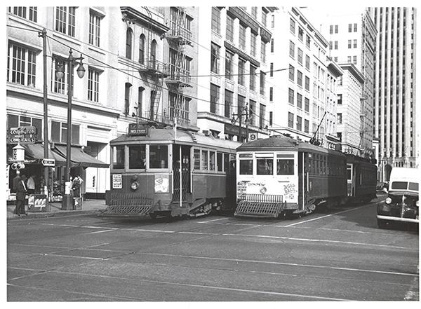 Streetcars at 1st and Mission (1948)