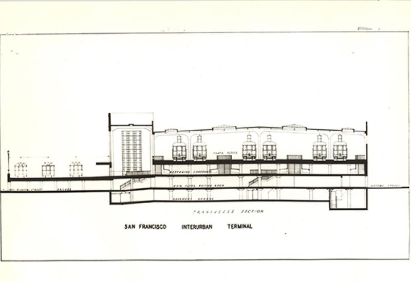 Transbay Terminal—Artist\'s Rendering of Cross-Section (1936)