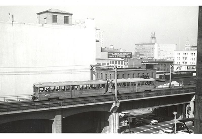 Key System Train on Ramp to Terminal over Folsom (1956)